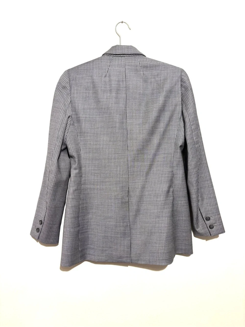 J. Crew 365 Gray Glen Plaid Double-Breasted Blazer Size 0